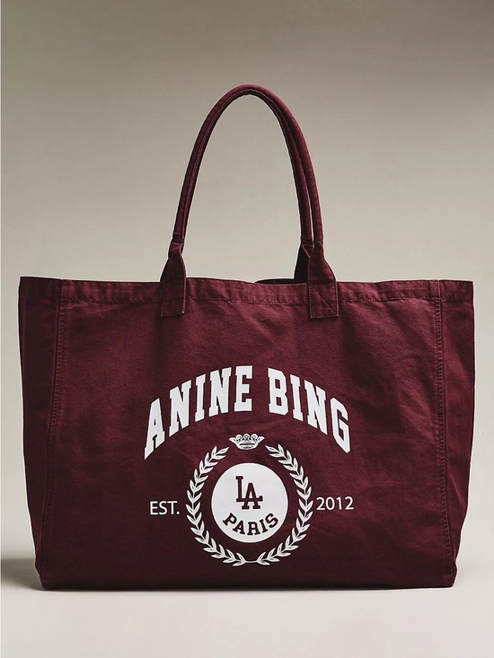 Anine Bing Handbags - Anine Bing Leo Collegiate Canvas Tote Bag